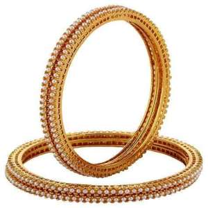 24CT Gold Plated Pearls Bangles