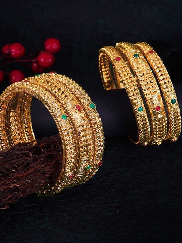 Gold Plated Stone Bangles