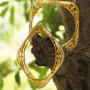 Gold Plated Square Bangle