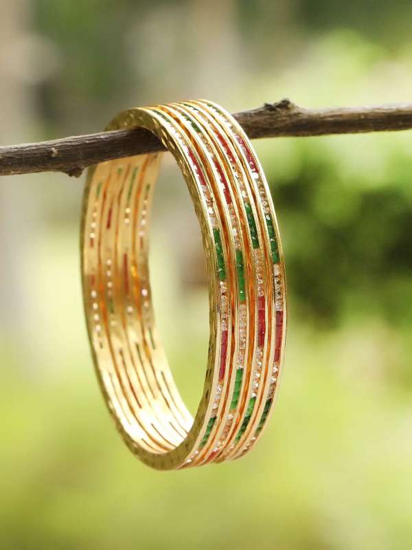 Gold Plated Multi Stone Bangles