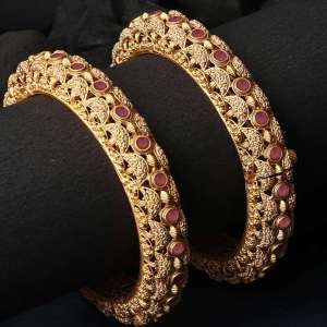 Gold Plated Stone Bangles