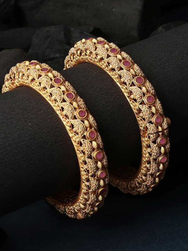 Gold Plated Stone Bangles