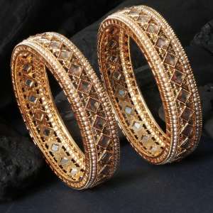 Gold Plated Pearl Bangles