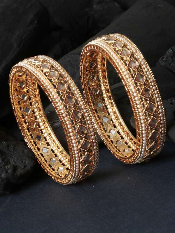 Gold Plated Pearl Bangles