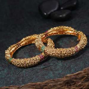24CT Gold Plated Stone Bangle