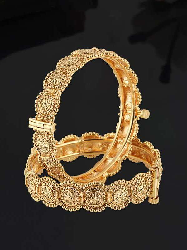 24CT Gold Plated Antique Bangles