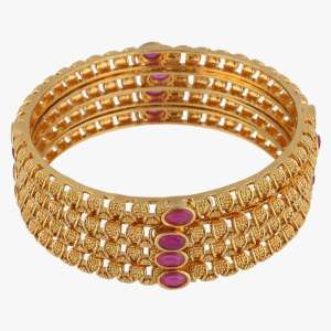 24CT Gold Plated Stone Bangle