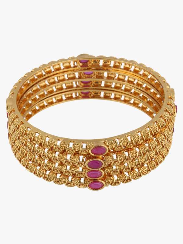 24CT Gold Plated Stone Bangle