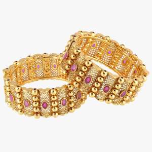 24k Gold Plated Embellished Bangles