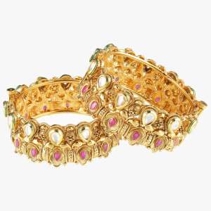 24k Gold Plated Embellished Bangles
