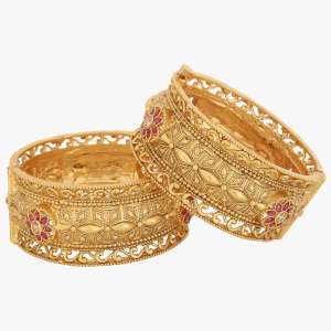 24k Gold Plated Stone Bangles