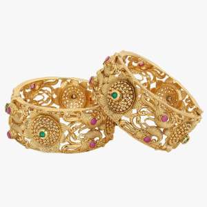 24k Gold Plated Stone Bangles