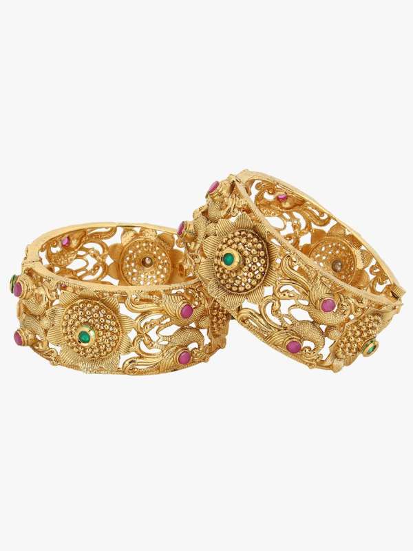 24k Gold Plated Stone Bangles