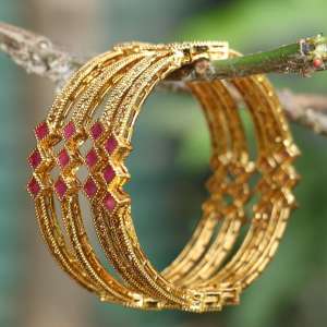 24CT Gold Plated stone Bangle