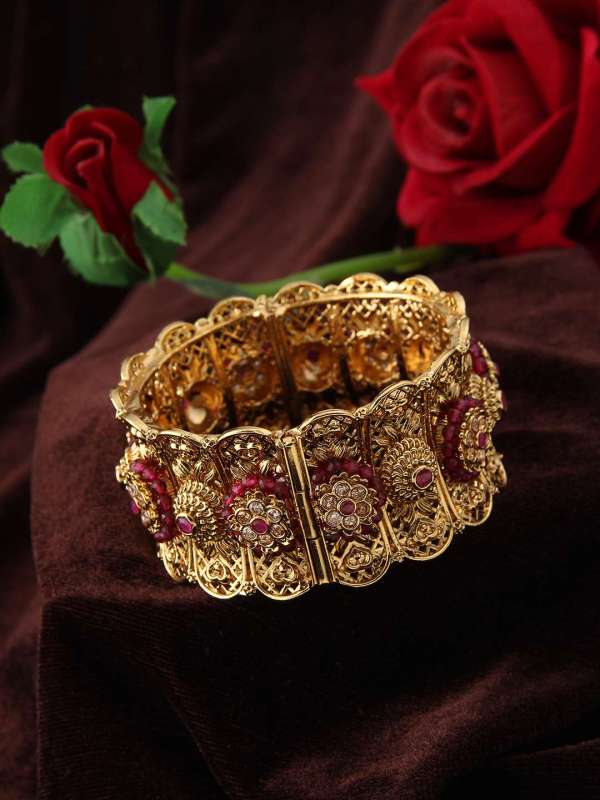 24k Gold Plated Stone Kada