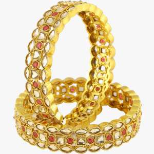 24CT Gold Plated Stone Bangles