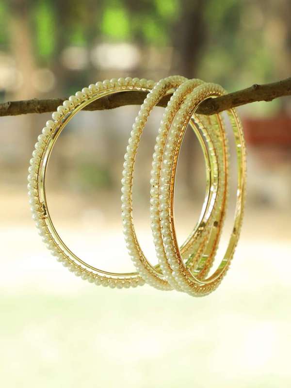 24CT Gold Plated Pearl Bangles