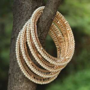 24CT Gold Plated Pearl Bangles