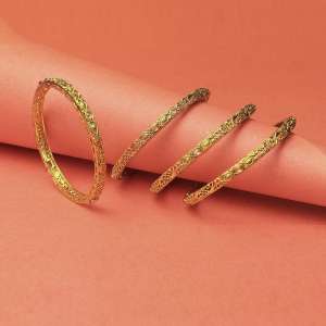 24CT Gold Plated Stone Bangle