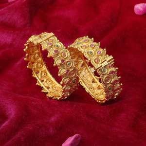 24CT Gold Plated Stone Bangle