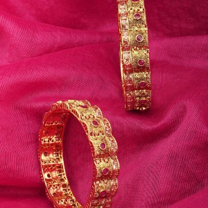 24CT Gold Plated Stone Bangle