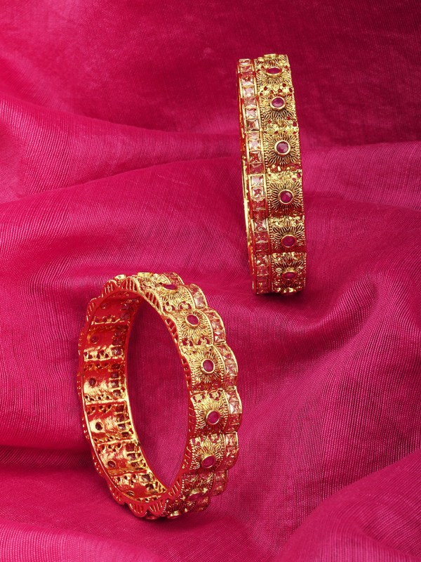 24CT Gold Plated Stone Bangle