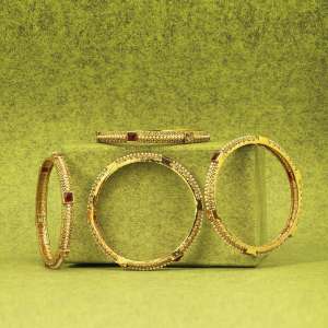 24CT Gold Plated Stone Bangle