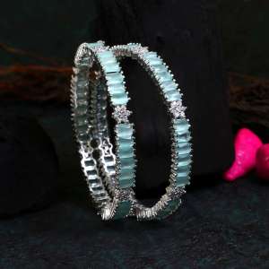 24CT Rose Gold Plated Stone Bangle