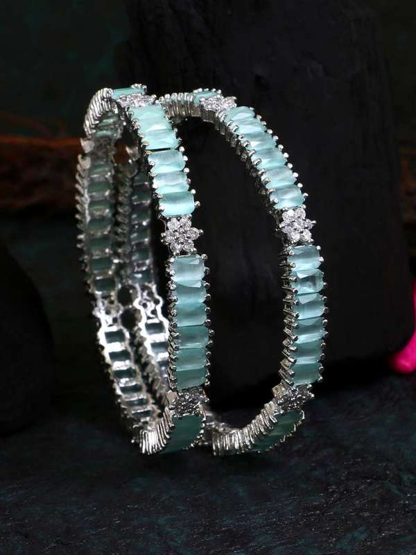 24CT Rose Gold Plated Stone Bangle
