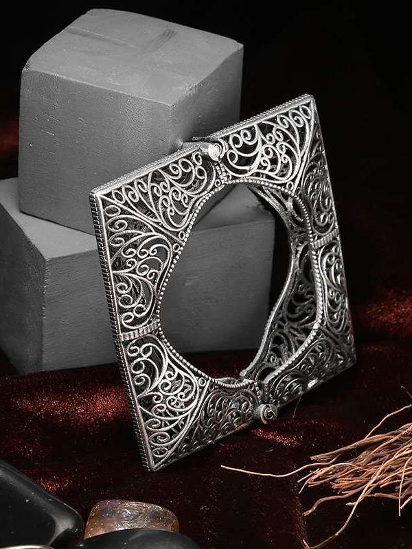 Oxidised Silver Plated Bangles
