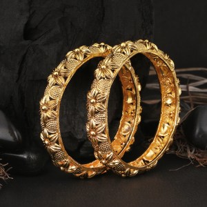 Gold Plated Flower Bangles