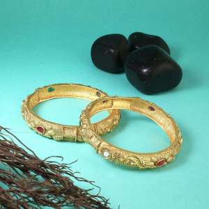 Gold Plated Stone Bangles