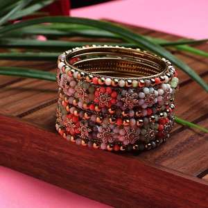 Gold Plated Multi Stone Bangles