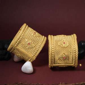 Gold Plated Openable Broad Bangles