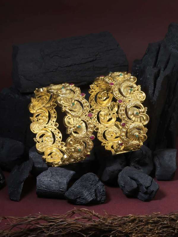 Gold Plated Openable Peacock Bangles