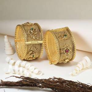Gold Plated Openable Peacock Bangles