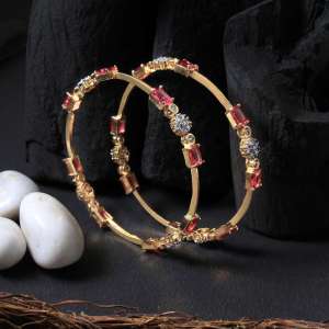 Gold Plated CZ Stone Bangles