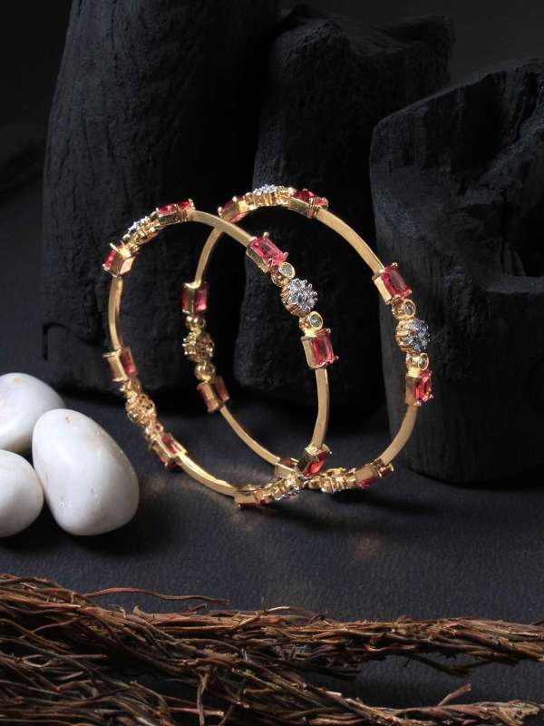 Gold Plated CZ Stone Bangles