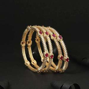 Gold Plated CZ Stone Bangles