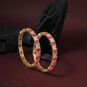 Gold Plated CZ Stone Bangles