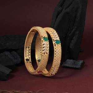 Gold Plated CZ Stone Bangles