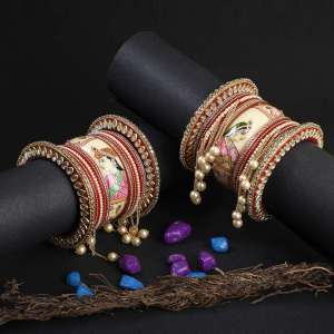 Set Of 28 Bridal Chuda with Hangings