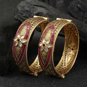 24CT Gold Plated Stone Bangles