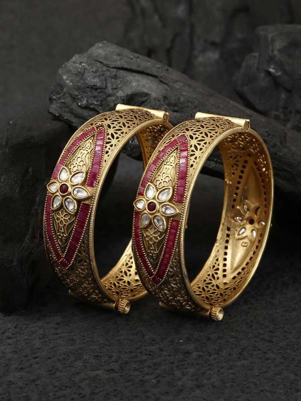 24CT Gold Plated Stone Bangles