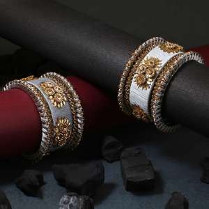 Grey Velvet Silk Thread Chuda