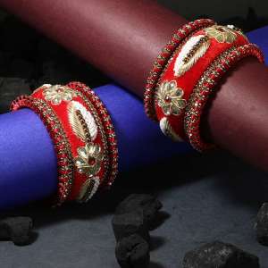 Red Velvet Silk Thread Chuda