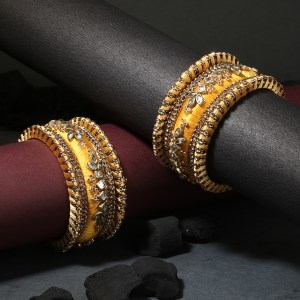 Yellow Silk Thread Chuda Bangle Set