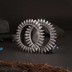 Triangle Spike Oxidised Bangle