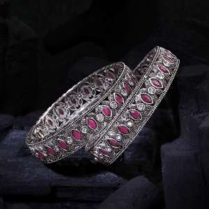 Oxidised Kundan Stone Bangles