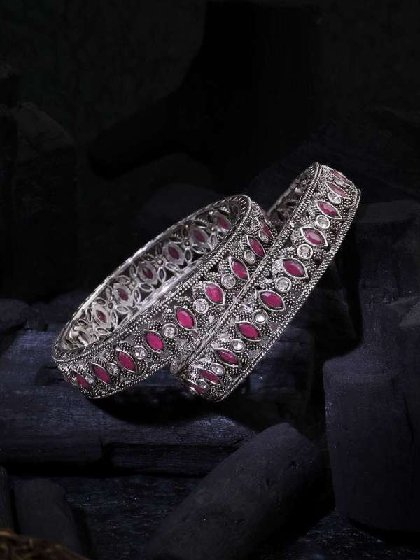 Oxidised Kundan Stone Bangles